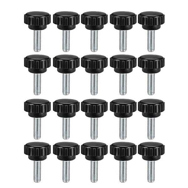M6 x 15mm Male Thread Knurled Clamping Knobs Grip Thumb Screw on Type 20 Pcs