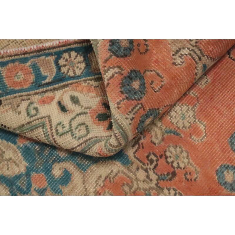 Hand Knotted Oriental 100% Wool Carpet Traditional Medallion Oranges & Rust Tabriz Area Rug - 4' 3'' X 2' 8''