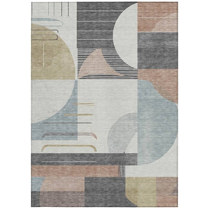 HomeRoots Geometric Modern Rectangle Outdoor Rug