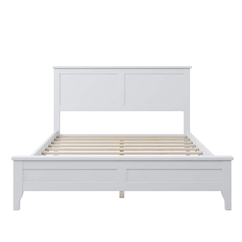 Modern Solid Wood Platform Bed with Wear-Resistant Finish