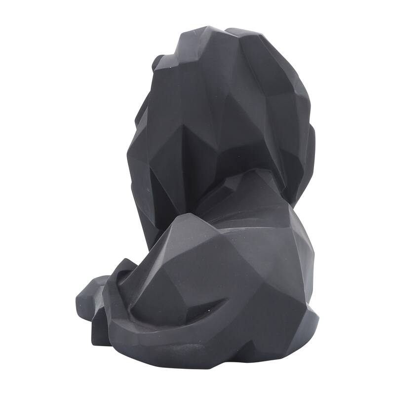 Sagebrook Home 13" Laying Lion Sculpture Contemporary Black Polyresin - 13" x 6" x 8"