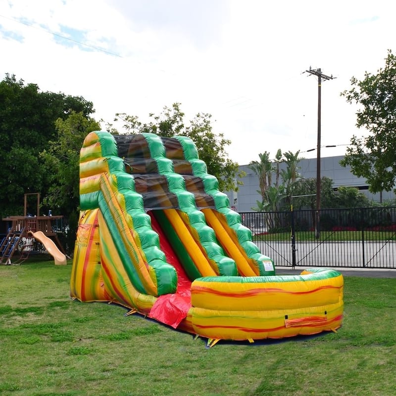 JumpOrange 15' Fiesta Commercial Grade Inflatable Water Slide with Splash Pool for Kids and Adults (with Air Blower)