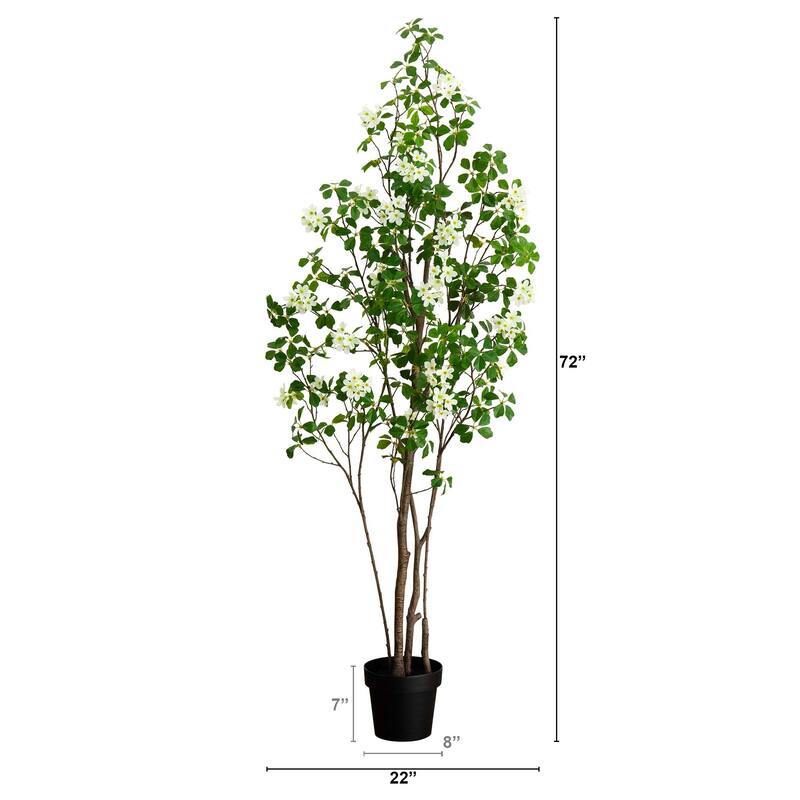 6' Artificial Dogwood Tree with Real Touch Leaves - Green