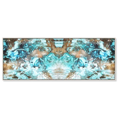 Blazing Blue Gold Long Panoramic Canvas by Art Remedy