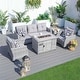 preview thumbnail 1 of 17, 5-piece Patio Conversation Set Sofa Set with Fire Pit Table