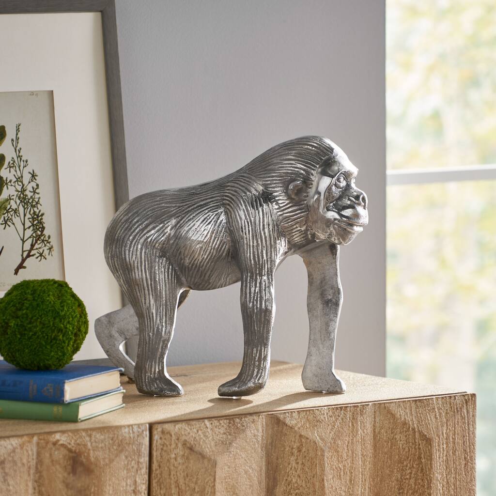 Fortson Indoor Aluminum Handcrafted Decorative Ape Figurine by Christopher Knight Home