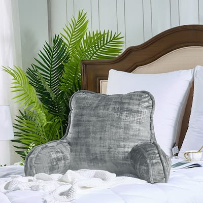 Textured Velvet Bedrest Reading Pillow Cover & Filling