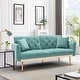 preview thumbnail 49 of 70, Velvet Upholstered Tufted Loveseats Sleeper Sofa With Rose Golden Legs