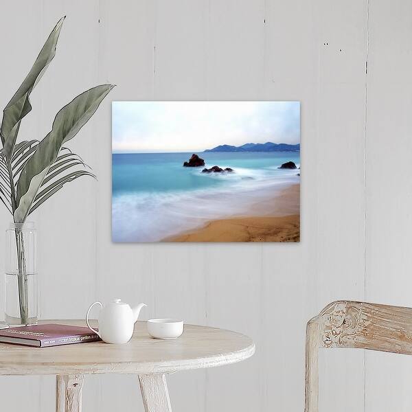 Shop Long Exposure Of Blue Sea In Cannes French Riviera Canvas Wall Art Overstock 16440994