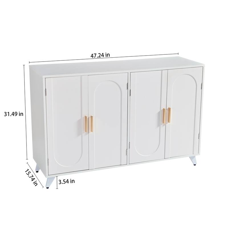 With 4 doors and removable shelves, for dining room,Sideboard Buffet cabinet