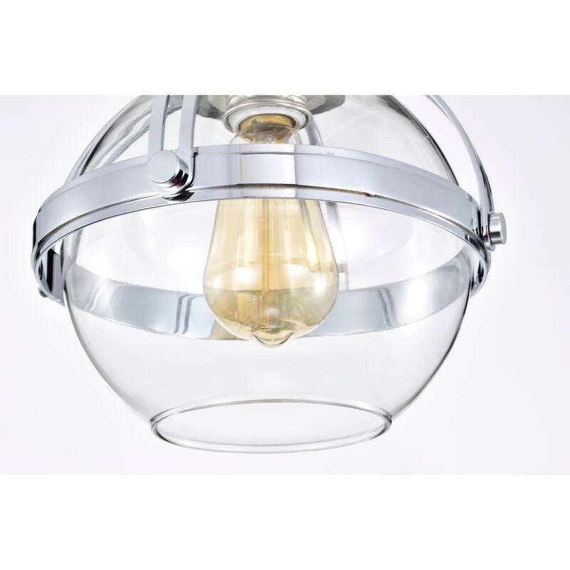 Concordia Semi Flush Mount Ceiling Light Brass Gold and Clear Glass Finish 1-Light - N/A