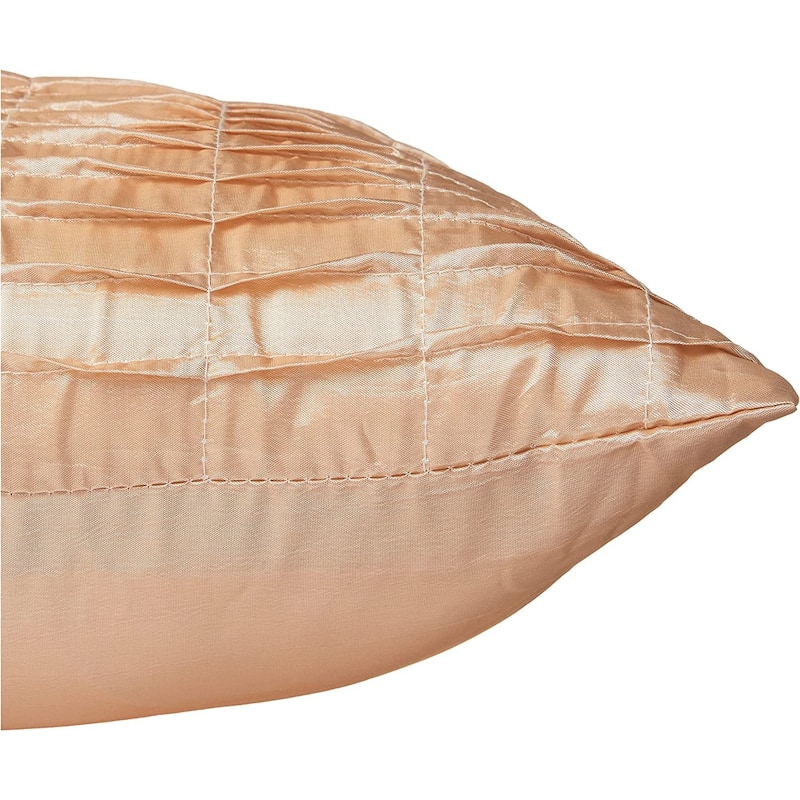 Violet Linen Silky Pleated Satin Pattern, 17 Inch x 17 Inch, Square, Decorative Accent Throw Pillow
