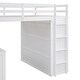 preview thumbnail 12 of 37, Full size Loft Bed Wooden Kids Bed with Three Storage Drawers,Desk,Guardrail,Stairs and Wardrobe