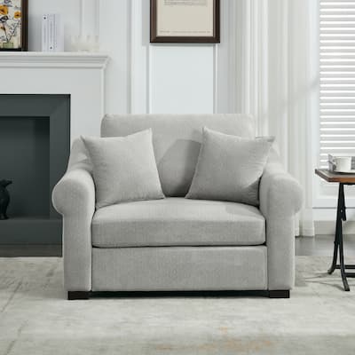 Roomfitters 44.5" Oversized Chenille Armchair, Chair and a Half Single Sofa for Bedroom or Living Room