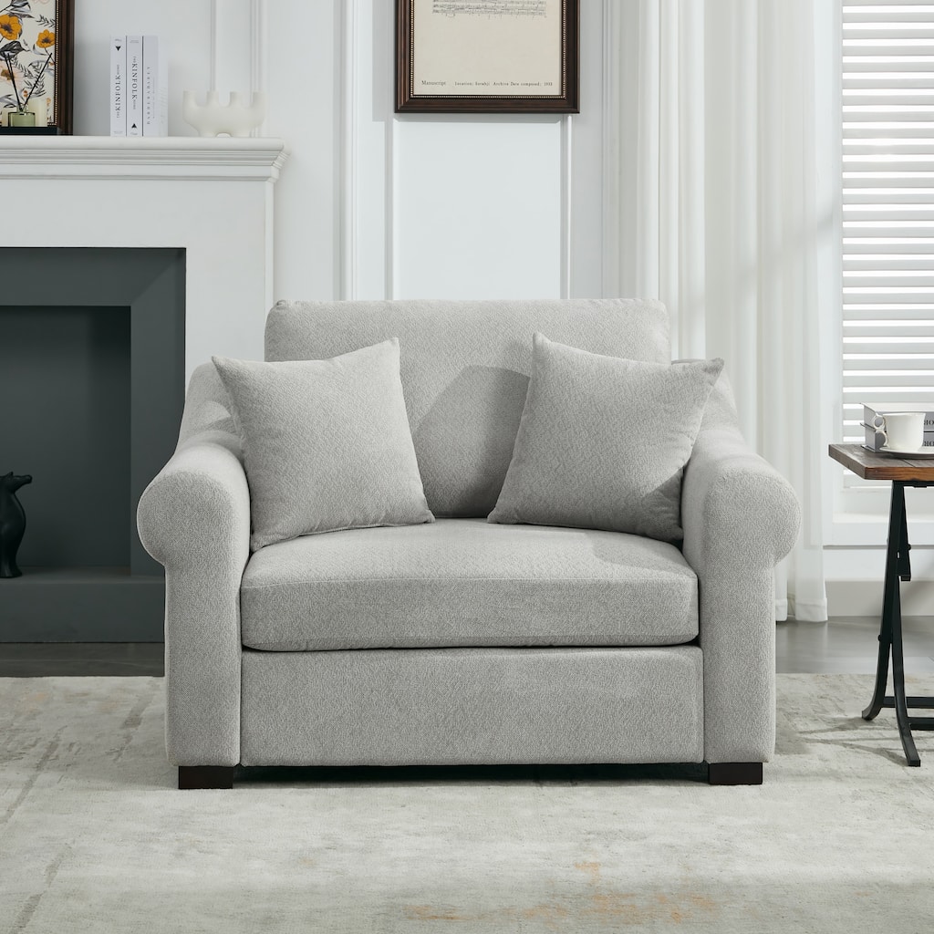 Roomfitters 44.5" Oversized Chenille Armchair, Chair and a Half Single Sofa for Bedroom or Living Room