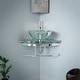 preview thumbnail 7 of 8, Talula Square Corner Tempered Glass Wall Mount Vessel Sink with Chrome Faucet, Drain and Towel Bar