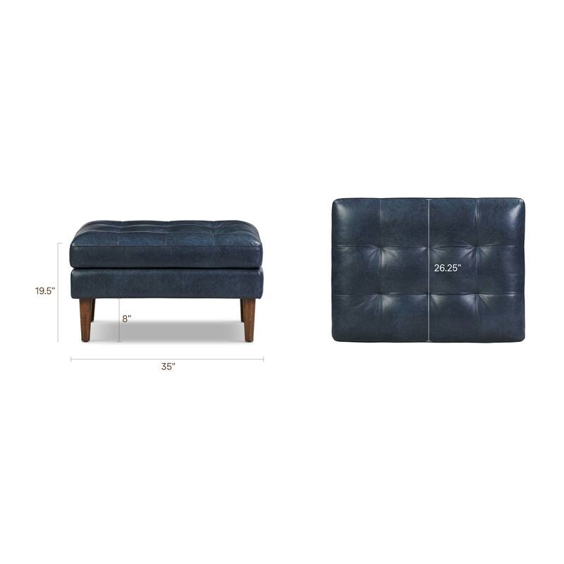 Poly & Bark Napa Ottoman - Full Grain Genuine Italian Leather