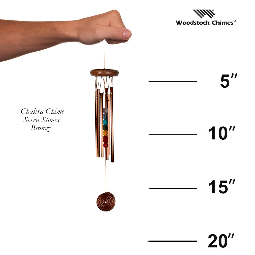 17 in. Woodstock Seven Stones Chakra Wind Chime