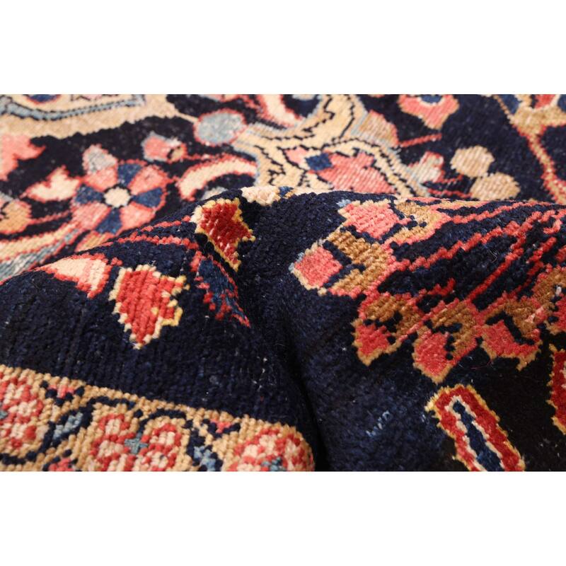 ECARPETGALLERY Hand-knotted Antalya Vintage Dark Navy Wool Rug - 3'11 x 7'10