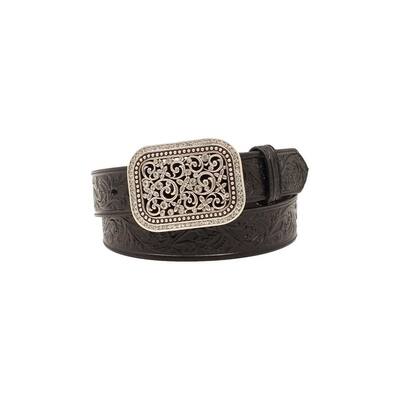 Ariat Western Belt Womens 1 1/2" Leather Ornate Buckle Black A10006901