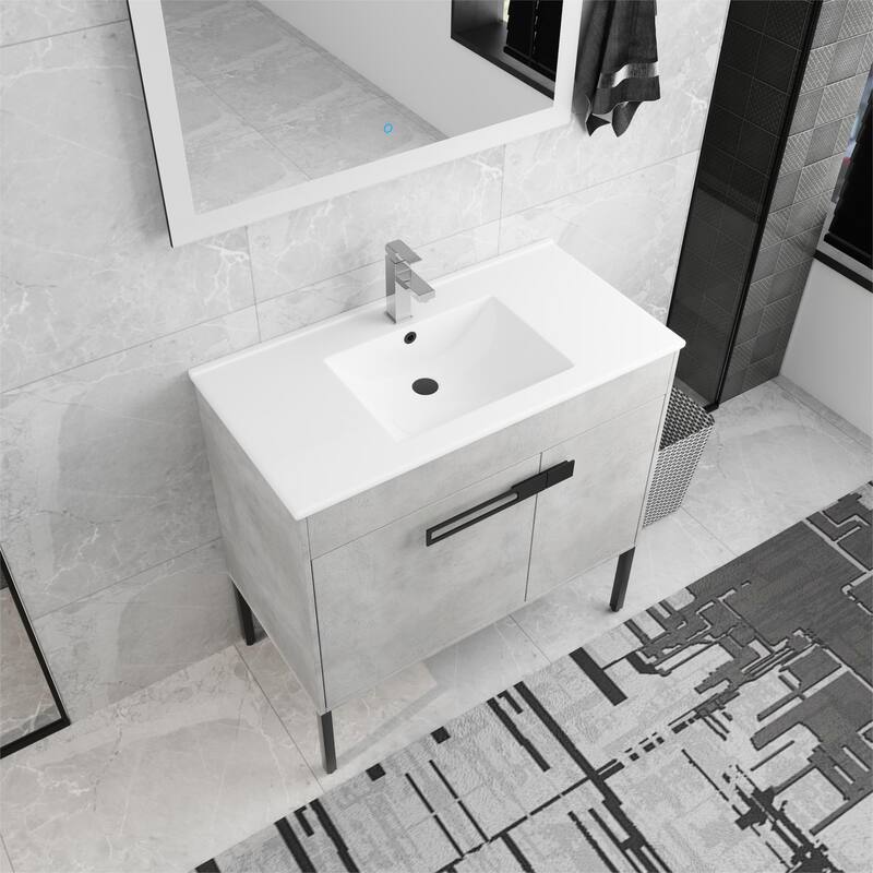 Beingnext 24"/30"/36" Bathroom Vanity with Sink, Freestanding/Floating Bathroom Vanity with Soft Close Door and Adjustable Shelf