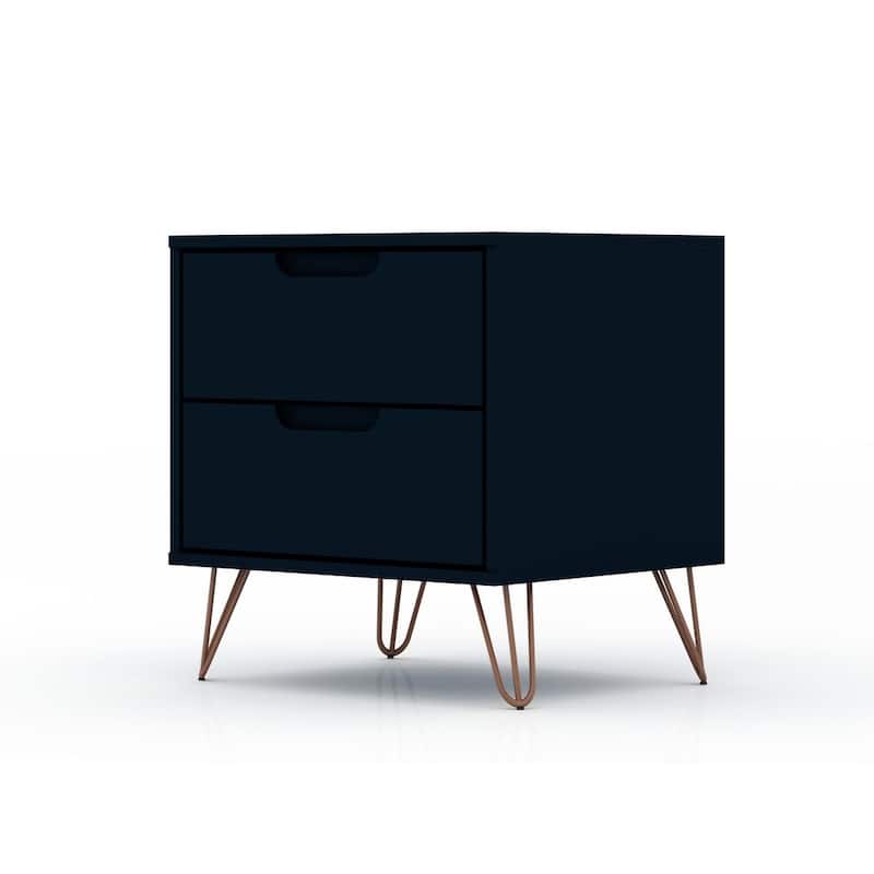 Manhattan Comfort Rockefeller 20" Nightstand (2-Drawer)