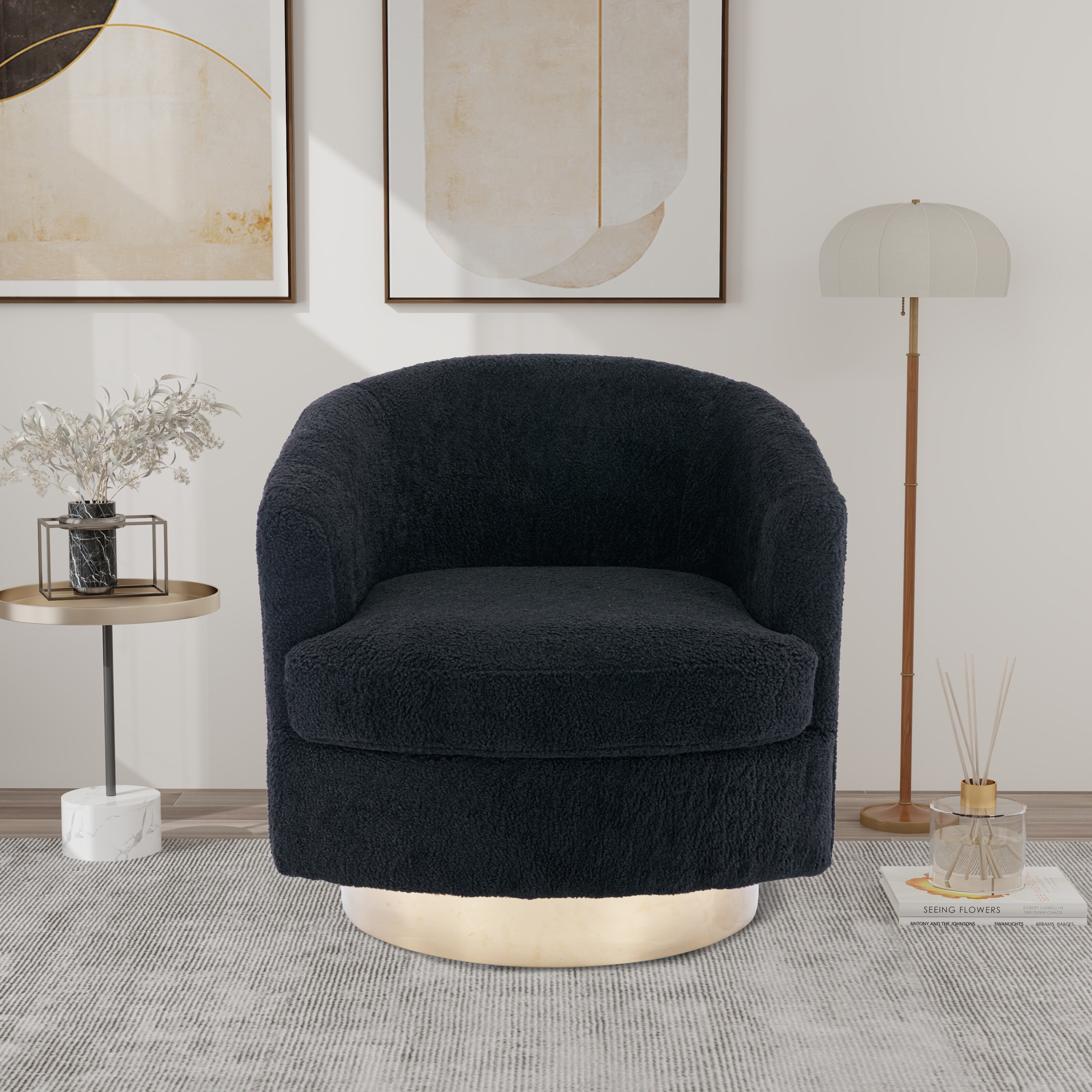 Gold barrel chair deals