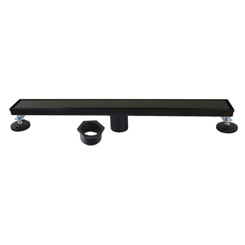 Kingston Brass Watercourse 24-Inch Stainless Steel Linear Shower Drain - Matte Black