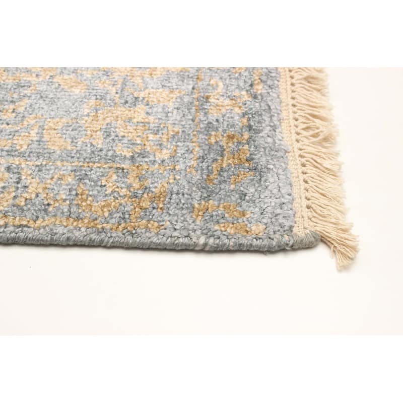 ECARPETGALLERY Hand-knotted Heritage Grey Silk Rug - 5'4 x 7'4