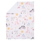preview thumbnail 7 of 7, Lambs & Ivy Jazzy Jungle White Fleece Safari Animals Soft Baby Blanket