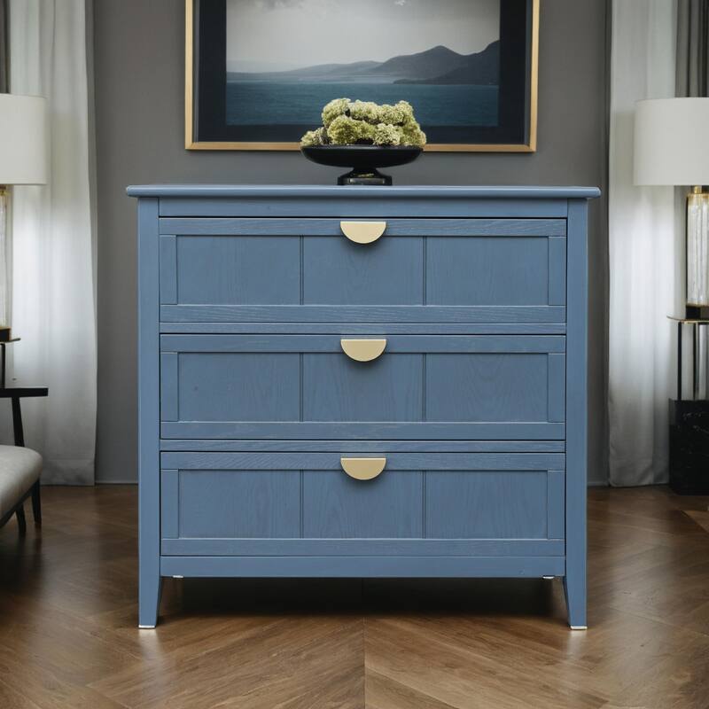 3 Drawer Cabinet, American Furniture,Suitable for bedroom, living room, study ,Blue