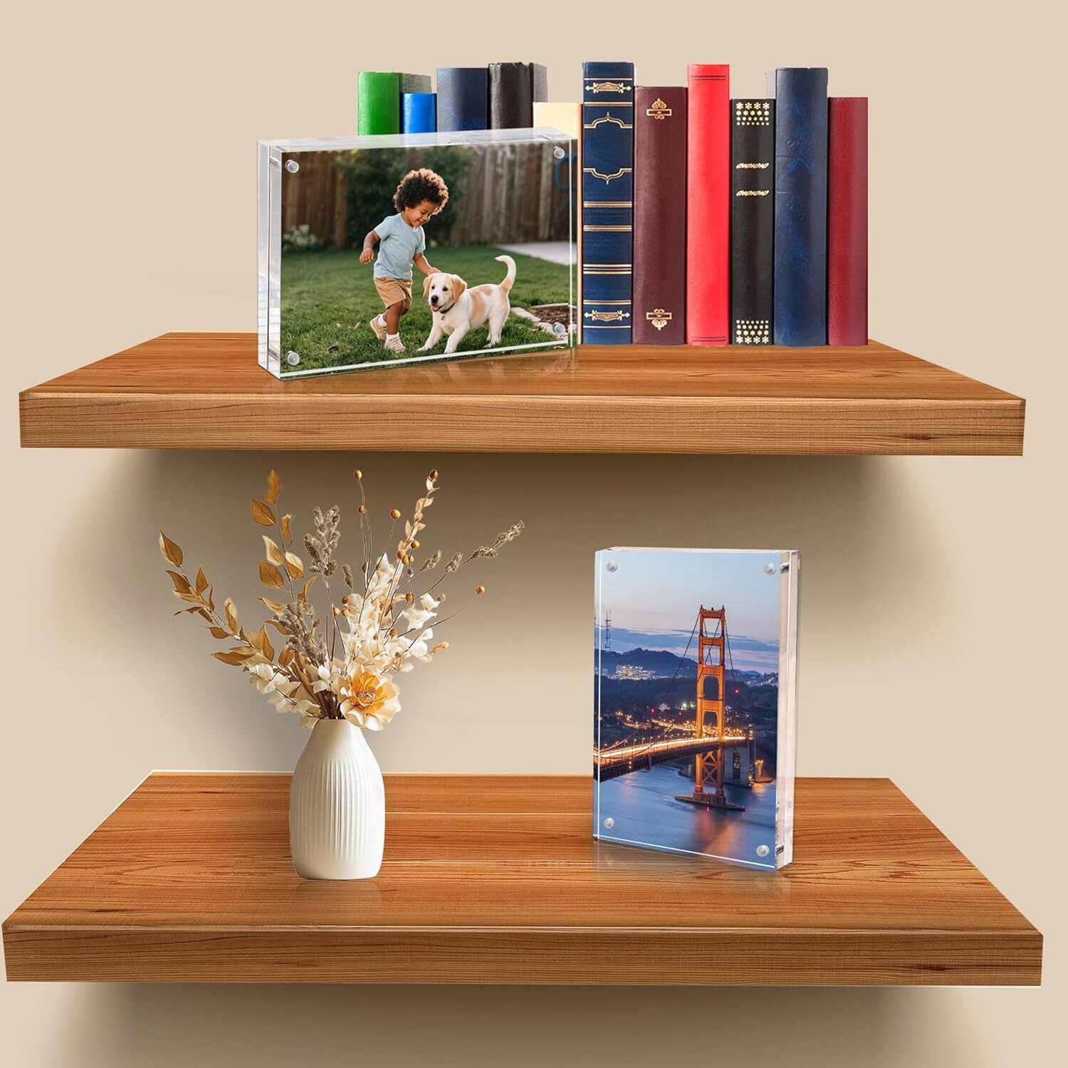 BP4U 8.5x11 Acrylic Picture Frames, Tabletop Magnetic Freestanding