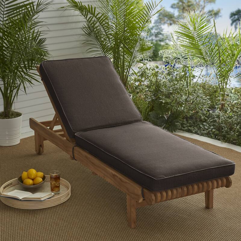 Sorra Home Sunbrella Outdoor Chaise Lounge Cushion - Sunbrella - Canvas Java - 73 in L x 24 in W x 3 in D