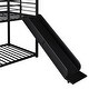 preview thumbnail 37 of 44, Elegant Twin Over Twin Kids Bed Metal Bunk Bed,Metal House Ded with Slide,Sturdy Frame and Guardrail
