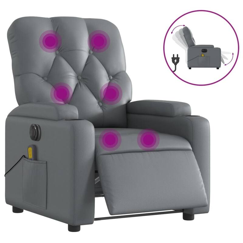vidaXL Massage Recliner Chair Reclining Armchair for Elderly Faux Leather
