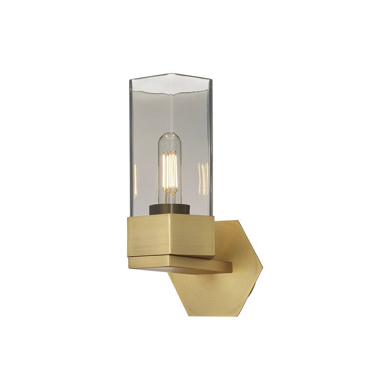 Innovations Lighting Claverack - 1 Light 9" Wall-Mounted Sconce - Brushed Brass/Plated Smoke