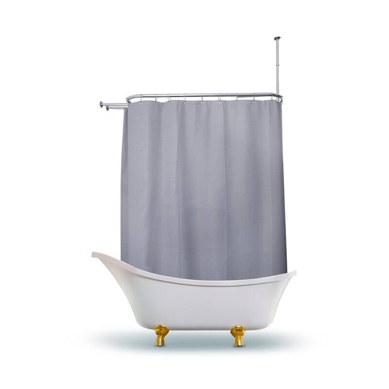 Utopia Alley Waffle Weave Clawfoot Tub Shower Curtain 180 x 70 Inch Wrap Around