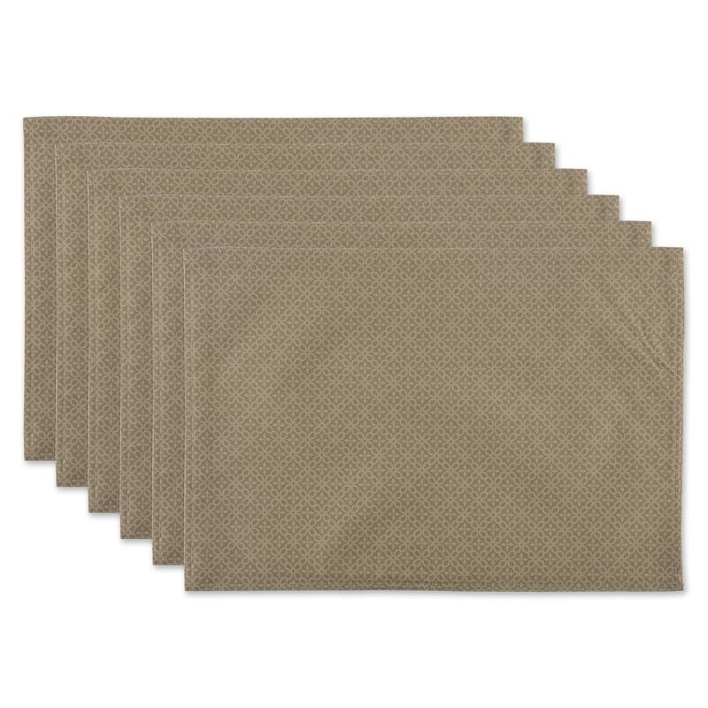 DII Stone Tonal Lattice Print Outdoor Placemat (Set of 6) - Brown