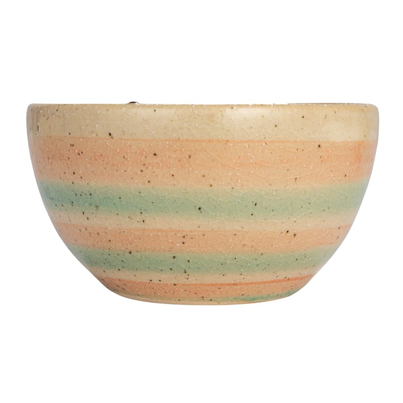 Terra-cotta Bowl Set with Abstract Designs - 4.8"L x 4.8"W x 2.5"H