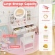 preview thumbnail 6 of 7, White Vanity Set with Lighted Mirror and Storage Drawers Perfect for Kids - 27.5" x 13.5" x 41.5"