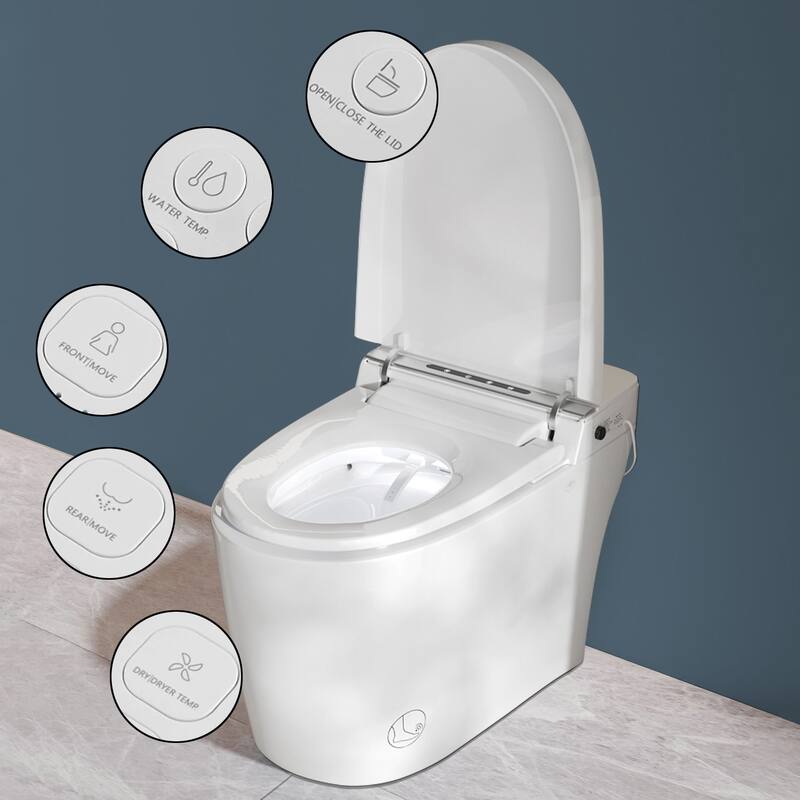 Topcraft Bathroom One Piece Toilet Smart Toilet with Warm Air Dryer Heated Seat