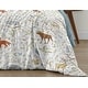 preview thumbnail 6 of 4, Woodland Animal Toile Collection Boy or Girl 2-piece Twin-size Comforter Set - Grey Green Brown Bear Deer Fox Forest Animals