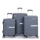 preview thumbnail 1 of 7, PP Luggage Sets Hardshell Suitcase Lightweight Durable Suitcase with TSA Lock & 4 Double Spinner Wheels 3-Piece Set (20/24/28) Gray