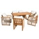 preview thumbnail 27 of 39, Christopher Knight Home - Modern Outdoor Acacia Wood Dining Set with Cushions and Handwoven Rope Chairs