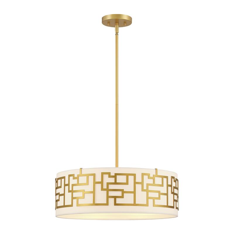 Murray 4-light drum Pendant chandelier with Gold frame - 20 in. W