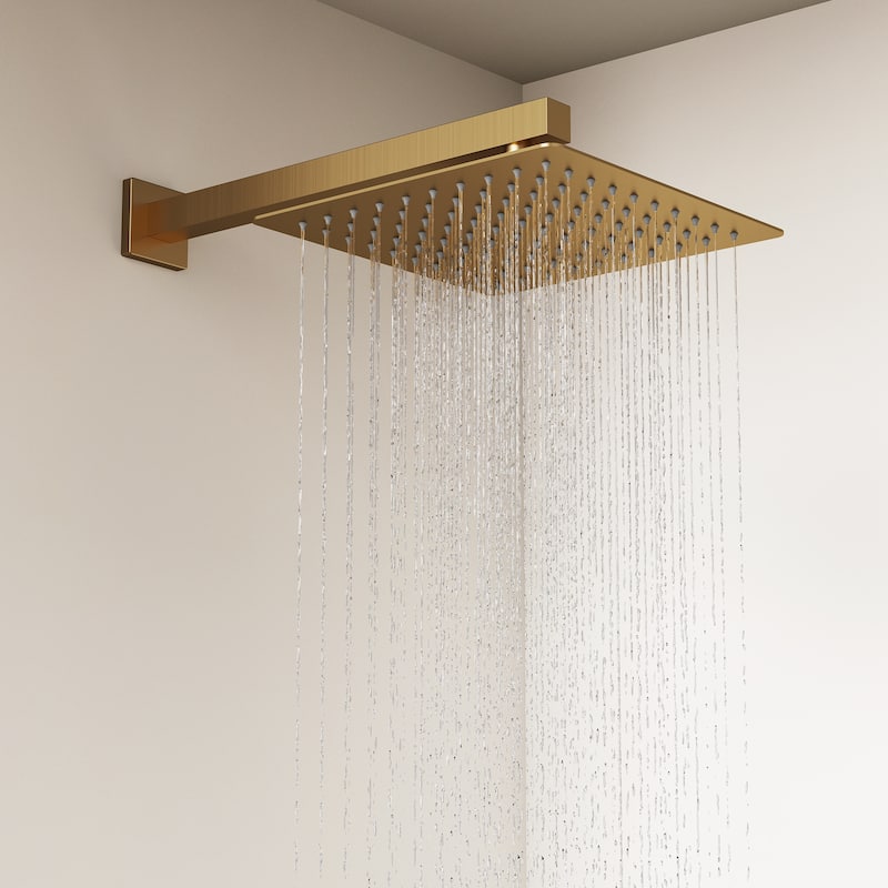 GRANDJOY Shower System 10" High Pressure Rainfall Shower Head with Handheld Spray Combo