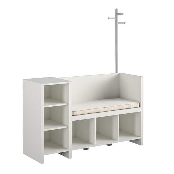 slide 2 of 10, Avenue Greene Samuel Storage Bench and Coat Rack White