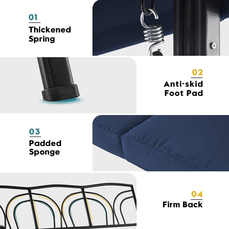 MCombo 3 Seat Patio Swings with Canopy, Adjustable Canopy Swing Sets for Backyard, Poolside, Balcony 4092