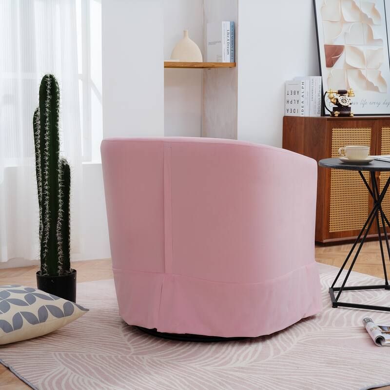 Solid Wood Frame Padded Seat Swivel Chair.