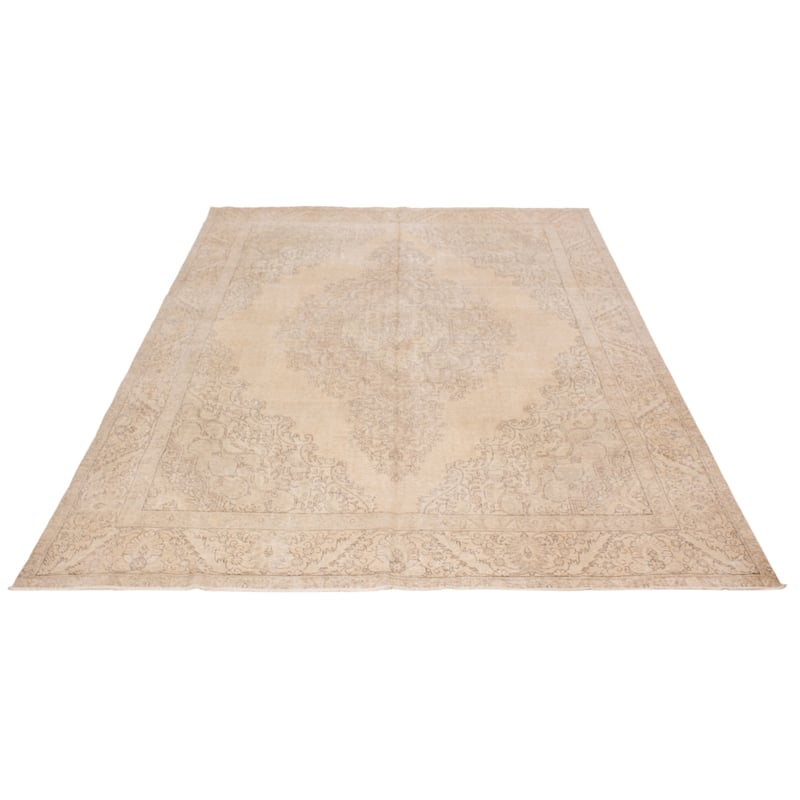 ECARPETGALLERY Hand-knotted Antalya Vintage Khaki Wool Rug - 9'5 x 12'1
